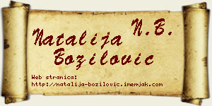 Natalija Božilović vizit kartica
